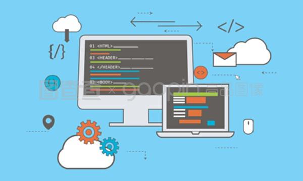 平面插圖 網(wǎng)頁(yè)開發(fā)中的商業(yè)概念與技術(shù)表達(dá)